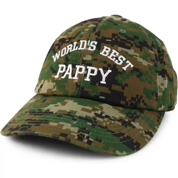 imageTrendy Apparel Shop Worlds Best Pappy Embroidered Low Profile Soft Cotton Baseball CapDigital Green Camo