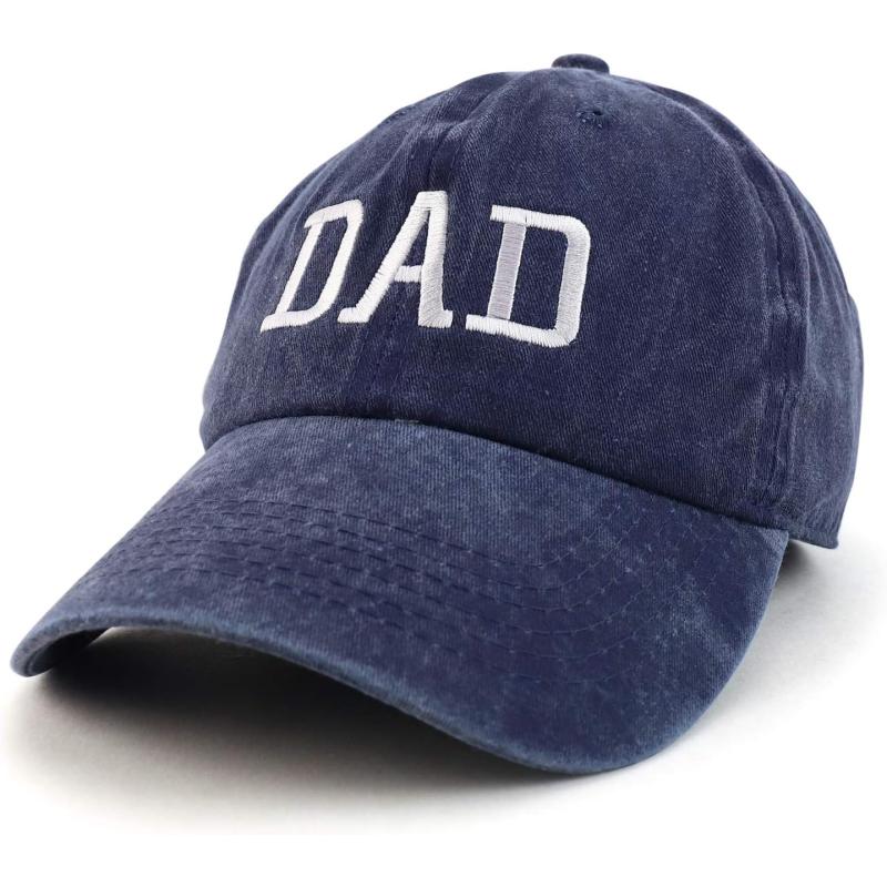 imageTrendy Apparel Shop Dad Embroidered Pigment Dyed Low Profile Cotton CapNavy