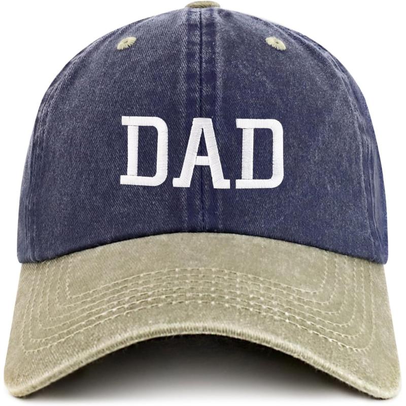 imageTrendy Apparel Shop Dad Embroidered Pigment Dyed Low Profile Cotton CapNavy Khaki