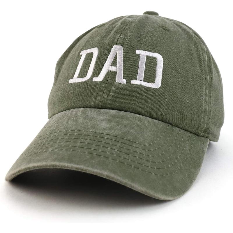 imageTrendy Apparel Shop Dad Embroidered Pigment Dyed Low Profile Cotton CapOlive