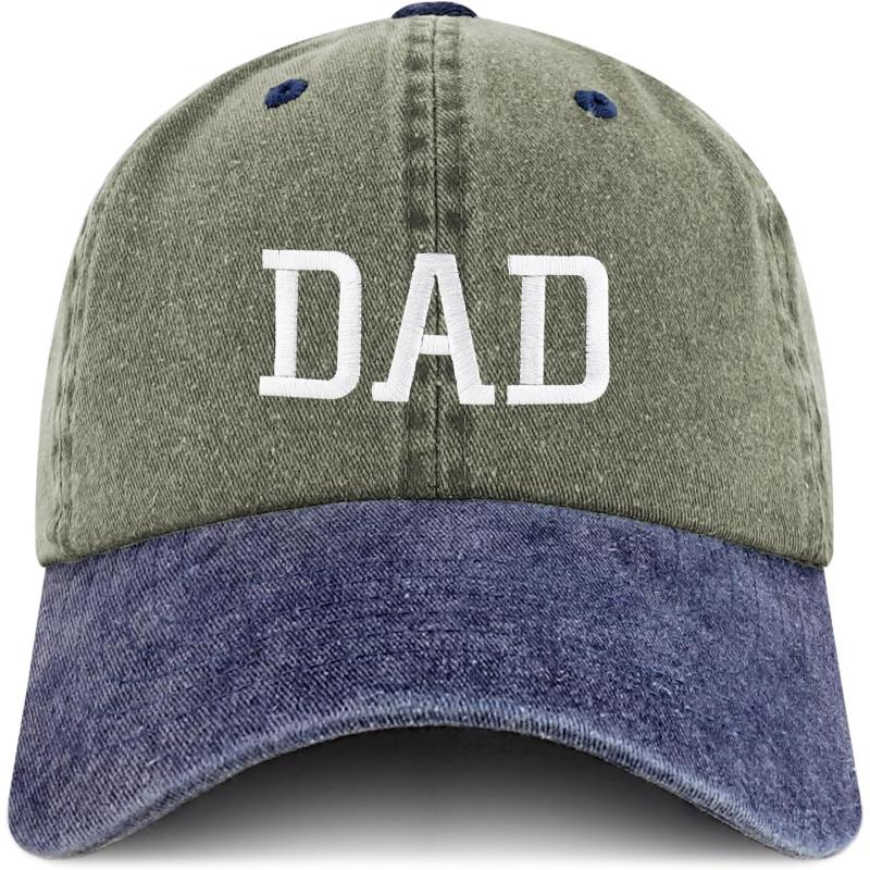 imageTrendy Apparel Shop Dad Embroidered Pigment Dyed Low Profile Cotton CapOlive Navy