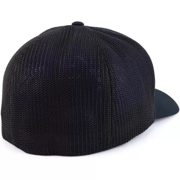 imageTrendy Apparel Shop 2XL Structured Flex Fitted Trucker Flexfit Baseball CapBlack