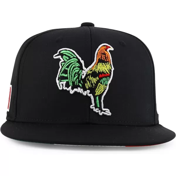 imageTrendy Apparel Shop 3D Rooster Embroidered Flat Bill Snapback CapBlack Black