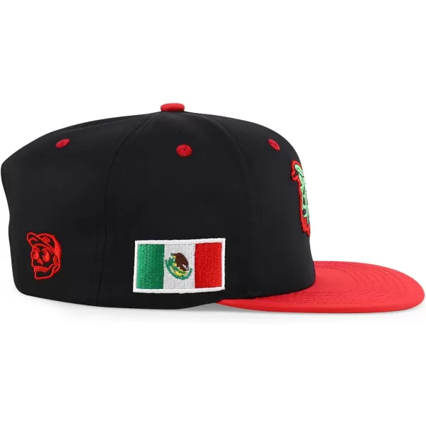 imageTrendy Apparel Shop 3D Rooster Embroidered Flat Bill Snapback CapBlack Red