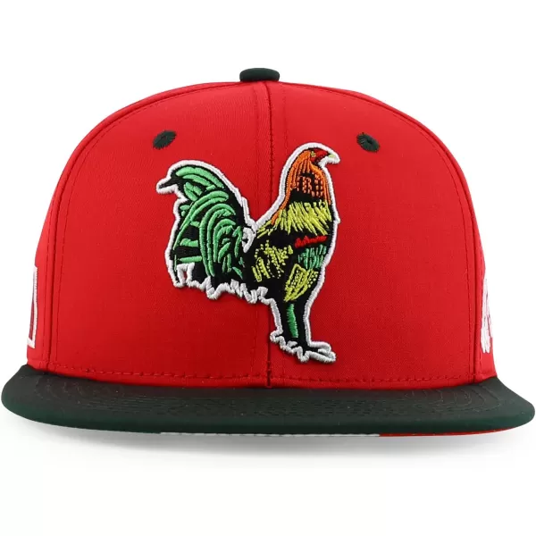 imageTrendy Apparel Shop 3D Rooster Embroidered Flat Bill Snapback CapRed Darkgreen