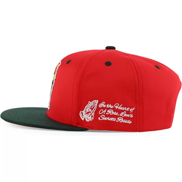 imageTrendy Apparel Shop 3D Rooster Embroidered Flat Bill Snapback CapRed Darkgreen