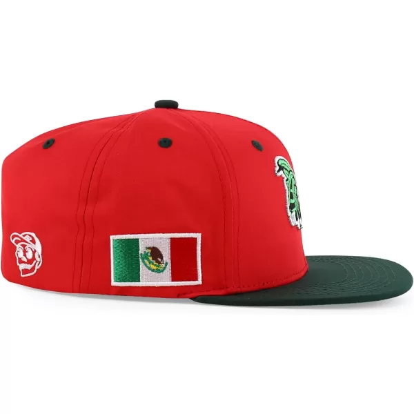 imageTrendy Apparel Shop 3D Rooster Embroidered Flat Bill Snapback CapRed Darkgreen
