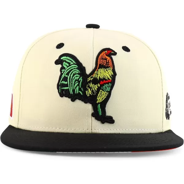 imageTrendy Apparel Shop 3D Rooster Embroidered Flat Bill Snapback CapStone Black