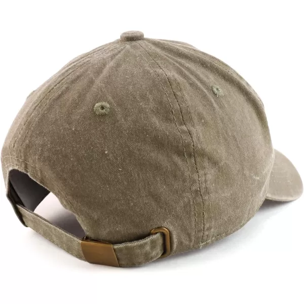 imageTrendy Apparel Shop Best Pop Pop Ever Embroidered Soft Fit Washed Cotton Baseball CapKhaki