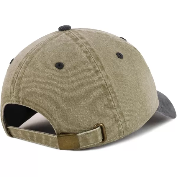 imageTrendy Apparel Shop Best Pop Pop Ever Embroidered Soft Fit Washed Cotton Baseball CapKhaki Black