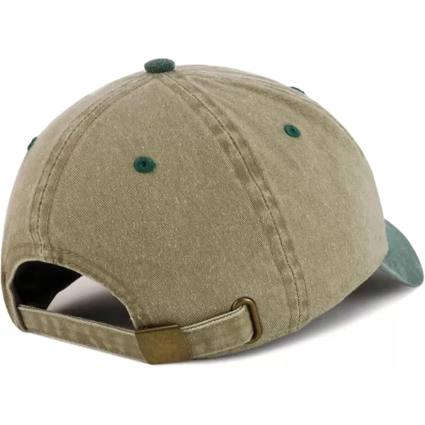 imageTrendy Apparel Shop Best Pop Pop Ever Embroidered Soft Fit Washed Cotton Baseball CapKhaki Dark Green