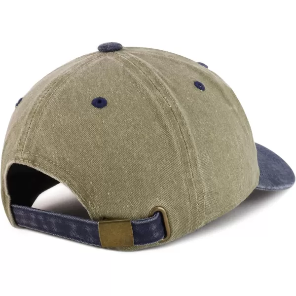 imageTrendy Apparel Shop Best Pop Pop Ever Embroidered Soft Fit Washed Cotton Baseball CapKhaki Navy