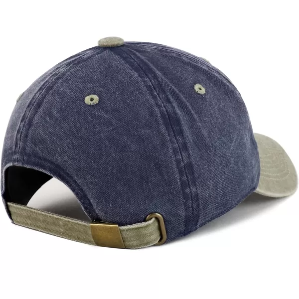 imageTrendy Apparel Shop Best Pop Pop Ever Embroidered Soft Fit Washed Cotton Baseball CapNavy Khaki