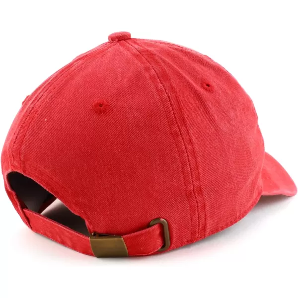 imageTrendy Apparel Shop Best Pop Pop Ever Embroidered Soft Fit Washed Cotton Baseball CapRed