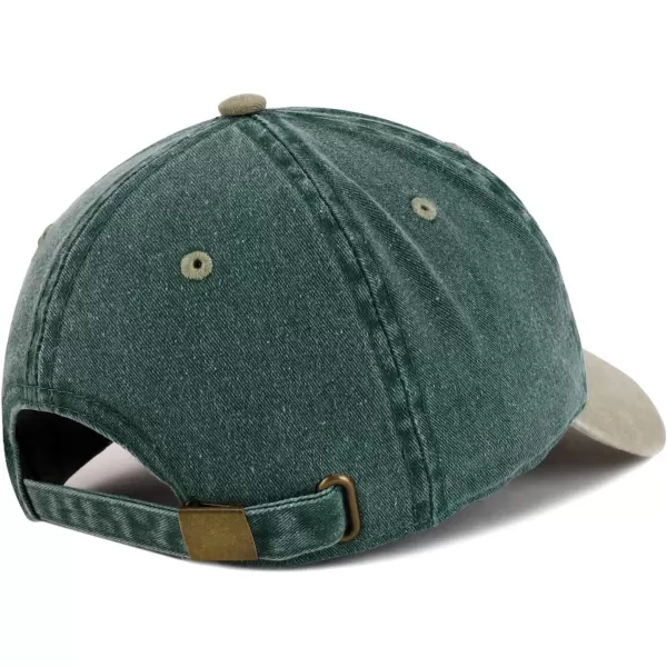 imageTrendy Apparel Shop Best Pop Pop Ever Embroidered Soft Fit Washed Cotton Baseball CapSpruce Khaki