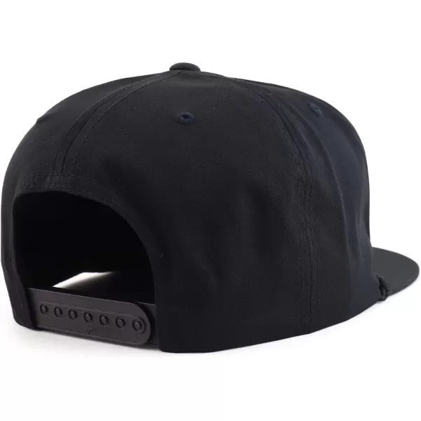 imageTrendy Apparel Shop Classic 5 Panel Golf Cap Flatbill Snapback HatBlack