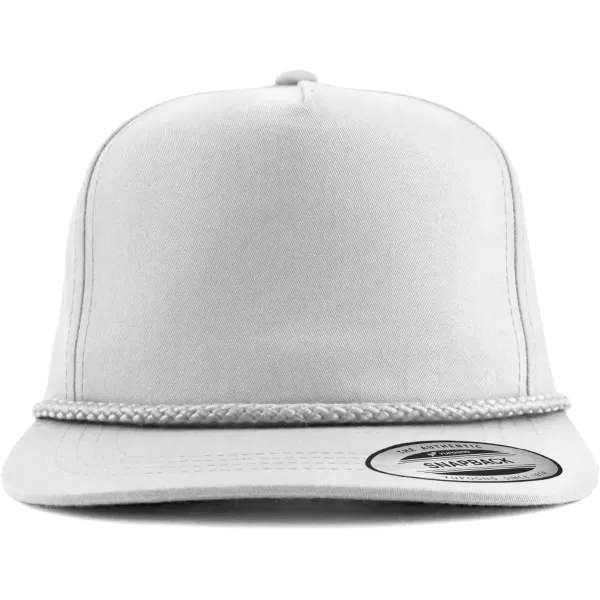 imageTrendy Apparel Shop Classic 5 Panel Golf Cap Flatbill Snapback HatNew White