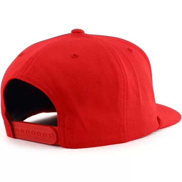 imageTrendy Apparel Shop Classic 5 Panel Golf Cap Flatbill Snapback HatRed