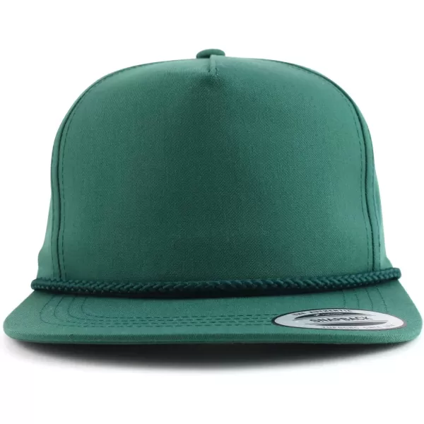 imageTrendy Apparel Shop Classic 5 Panel Golf Cap Flatbill Snapback HatSpruce