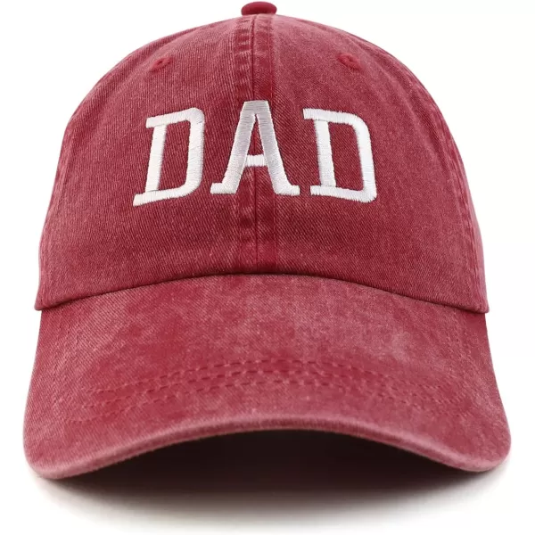 imageTrendy Apparel Shop Dad Embroidered Pigment Dyed Low Profile Cotton CapBurgundy