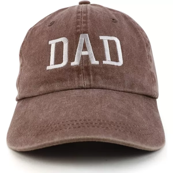 imageTrendy Apparel Shop Dad Embroidered Pigment Dyed Low Profile Cotton CapChocolate
