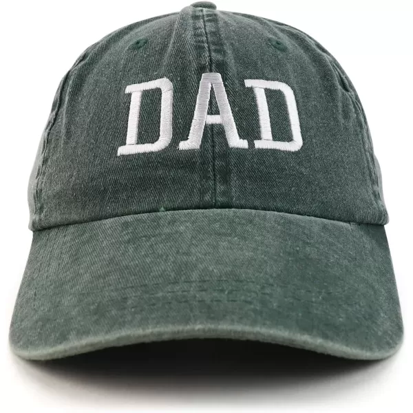 imageTrendy Apparel Shop Dad Embroidered Pigment Dyed Low Profile Cotton CapDark Green