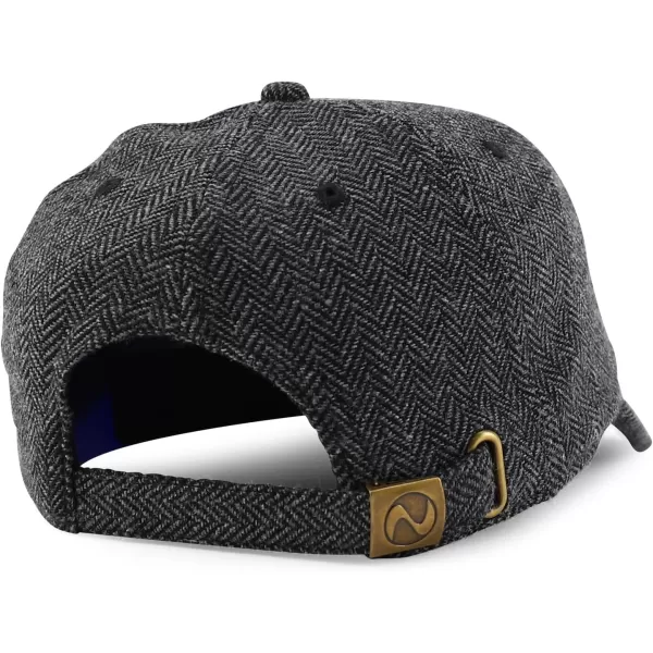 imageTrendy Apparel Shop Plaid Checker Wool Blend Unstructured Baseball CapCharcoal Herringbone