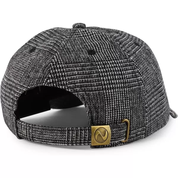 imageTrendy Apparel Shop Plaid Checker Wool Blend Unstructured Baseball CapGrey Plaid
