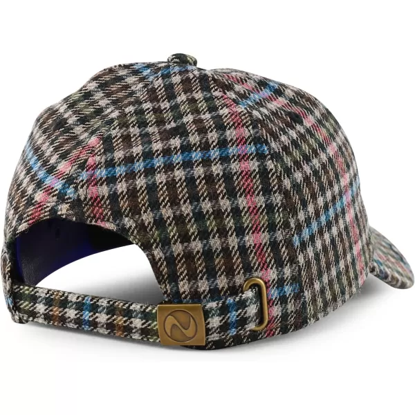imageTrendy Apparel Shop Plaid Checker Wool Blend Unstructured Baseball CapPink Plaid