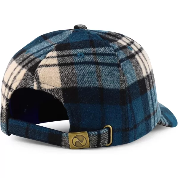 imageTrendy Apparel Shop Plaid Checker Wool Blend Unstructured Baseball CapTeal Black Watch