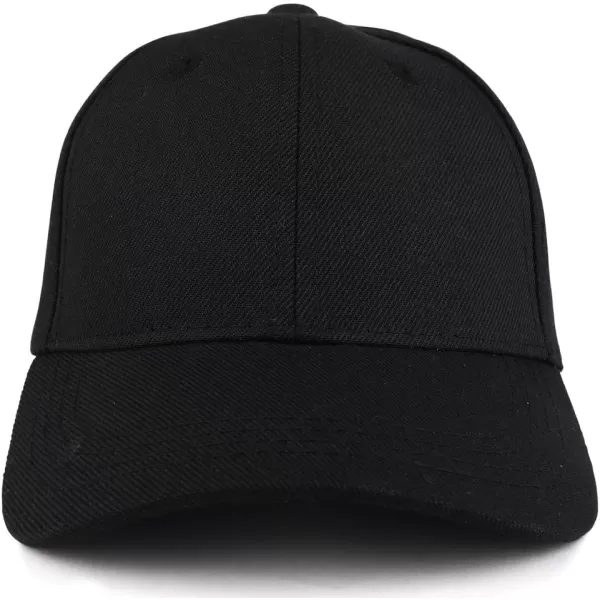 imageTrendy Apparel Shop Plain Youth Size Kids Adjustable Structured Baseball CapBlack
