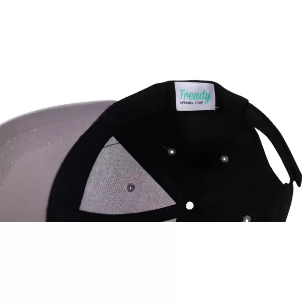 imageTrendy Apparel Shop Plain Youth Size Kids Adjustable Structured Baseball CapBlack Light Grey