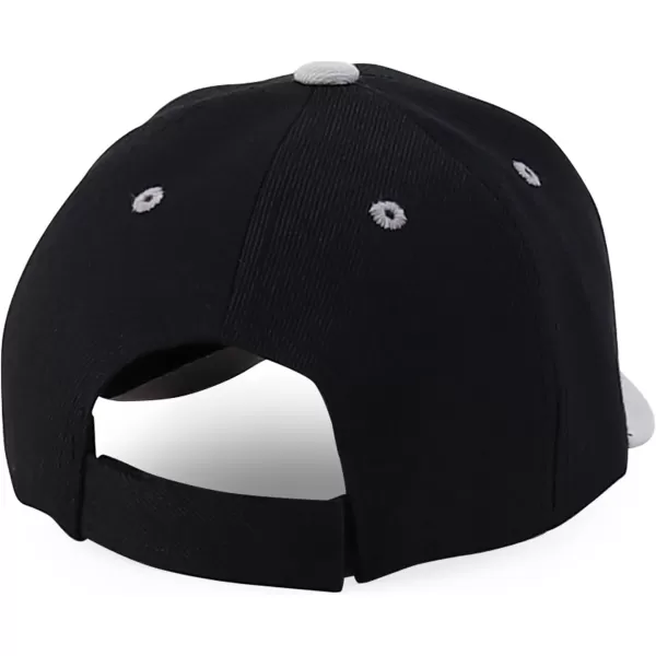 imageTrendy Apparel Shop Plain Youth Size Kids Adjustable Structured Baseball CapBlack Light Grey