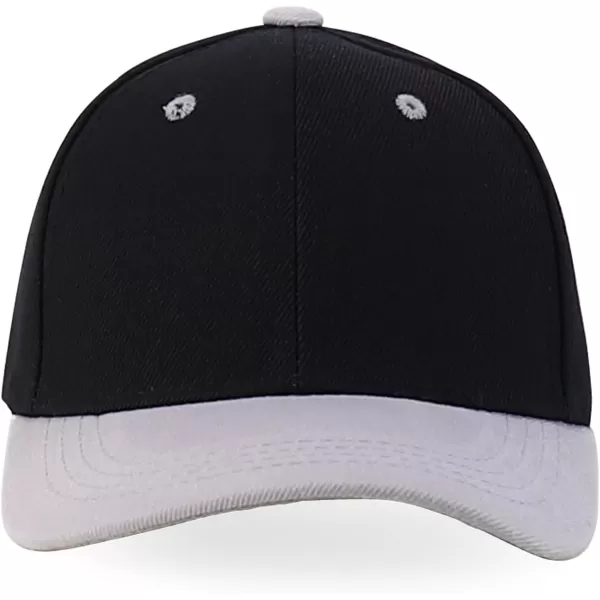imageTrendy Apparel Shop Plain Youth Size Kids Adjustable Structured Baseball CapBlack Light Grey