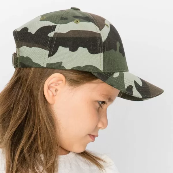 imageTrendy Apparel Shop Plain Youth Size Kids Adjustable Structured Baseball CapCamo