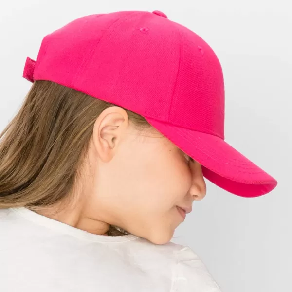 imageTrendy Apparel Shop Plain Youth Size Kids Adjustable Structured Baseball CapHot Pink