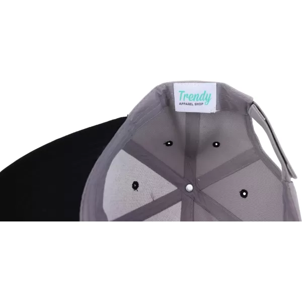 imageTrendy Apparel Shop Plain Youth Size Kids Adjustable Structured Baseball CapLight Grey Black