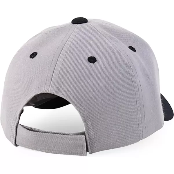 imageTrendy Apparel Shop Plain Youth Size Kids Adjustable Structured Baseball CapLight Grey Black