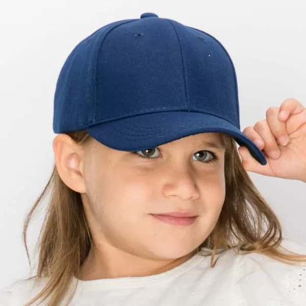 imageTrendy Apparel Shop Plain Youth Size Kids Adjustable Structured Baseball CapNavy