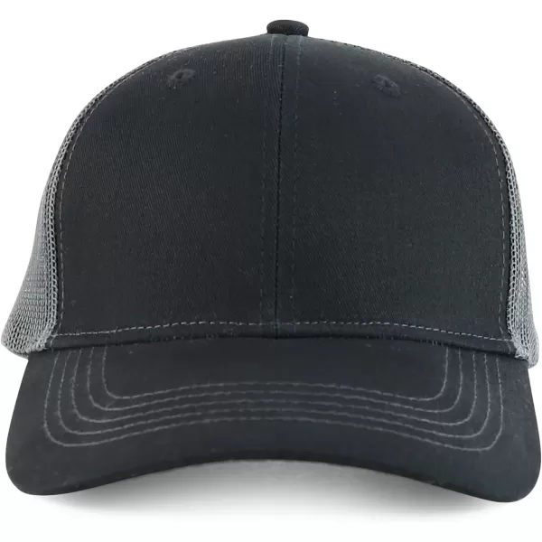 imageTrendy Apparel Shop Youth Size Contrasting Stitch Structured Mesh Back Baseball CapBlack Grey