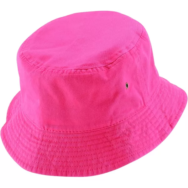 imageTrendy Apparel Shop Youth Size Kids Outdoor Cotton Stonewashed Short Brim Bucket HatHot Pink