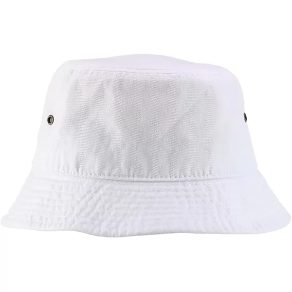 imageTrendy Apparel Shop Youth Size Kids Outdoor Cotton Stonewashed Short Brim Bucket HatWhite