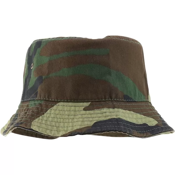 imageTrendy Apparel Shop Youth Size Kids Outdoor Cotton Stonewashed Short Brim Bucket HatWoodland