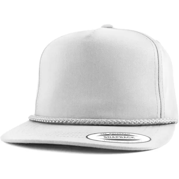 imageTrendy Apparel Shop Classic 5 Panel Golf Cap Flatbill Snapback HatNew White