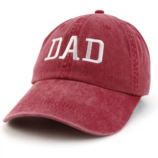 imageTrendy Apparel Shop Dad Embroidered Pigment Dyed Low Profile Cotton CapBurgundy