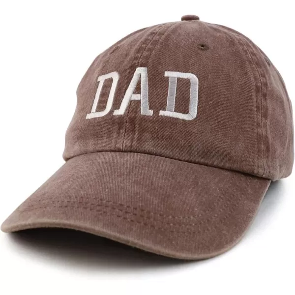 imageTrendy Apparel Shop Dad Embroidered Pigment Dyed Low Profile Cotton CapChocolate