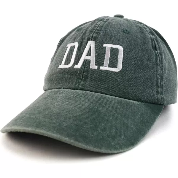 imageTrendy Apparel Shop Dad Embroidered Pigment Dyed Low Profile Cotton CapDark Green
