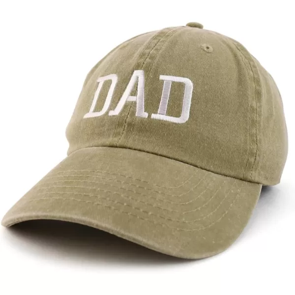 imageTrendy Apparel Shop Dad Embroidered Pigment Dyed Low Profile Cotton CapKhaki