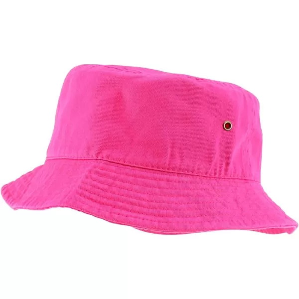 imageTrendy Apparel Shop Youth Size Kids Outdoor Cotton Stonewashed Short Brim Bucket HatHot Pink