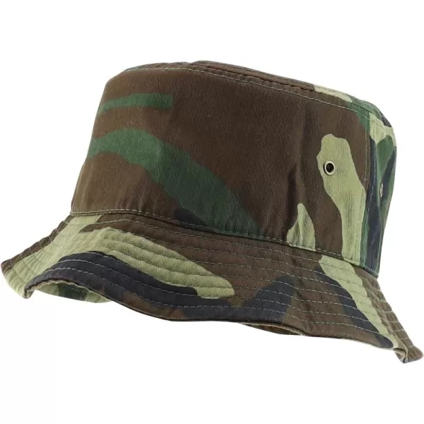 imageTrendy Apparel Shop Youth Size Kids Outdoor Cotton Stonewashed Short Brim Bucket HatWoodland